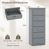 Giantex 6-Drawer Dresser for Bedroom, Wooden Chest of Drawers w/Metal Handles & Large Capacity, 16″ D x 23.5″ W x 53.5″ H Clothes Organizer, Modern Tall Dresser for Bedroom, Entryway, Living Room(Grey)