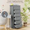 Giantex 6-Drawer Dresser for Bedroom, Wooden Chest of Drawers w/Metal Handles & Large Capacity, 16″ D x 23.5″ W x 53.5″ H Clothes Organizer, Modern Tall Dresser for Bedroom, Entryway, Living Room(Grey)
