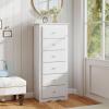 Giantex 6-Drawer Dresser for Bedroom, Wooden Chest of Drawers w/Metal Handles & Large Capacity, 16″ D x 23.5″ W x 53.5″ H Clothes Organizer, Modern Tall Dresser for Bedroom, Entryway, Living Room(White)
