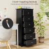 Giantex 6-Drawer Dresser for Bedroom, Wooden Chest of Drawers w/Metal Handles & Large Capacity, 16″ D x 23.5″ W x 53.5″ H Clothes Organizer, Modern Tall Dresser for Bedroom, Entryway, Living Room(Black)