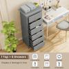Giantex 6-Drawer Dresser for Bedroom, Wooden Chest of Drawers w/Metal Handles & Large Capacity, 16″ D x 23.5″ W x 53.5″ H Clothes Organizer, Modern Tall Dresser for Bedroom, Entryway, Living Room(Grey)