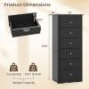 Giantex 6-Drawer Dresser for Bedroom, Wooden Chest of Drawers w/Metal Handles & Large Capacity, 16″ D x 23.5″ W x 53.5″ H Clothes Organizer, Modern Tall Dresser for Bedroom, Entryway, Living Room(Black)
