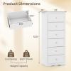 Giantex 6-Drawer Dresser for Bedroom, Wooden Chest of Drawers w/Metal Handles & Large Capacity, 16″ D x 23.5″ W x 53.5″ H Clothes Organizer, Modern Tall Dresser for Bedroom, Entryway, Living Room(White)