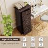 Giantex 6-Drawer Dresser for Bedroom, Wooden Chest of Drawers w/Metal Handles & Large Capacity, 16″ D x 23.5″ W x 53.5″ H Clothes Organizer, Modern Tall Dresser for Bedroom, Entryway, Living Room(Brown)