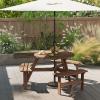 Giantex 6-Person Round Picnic Table Set with 3 Benches, 550 LBS Bench Capacity, 2″ Umbrella Hole, Circular Outdoor Wood Dining Table & Chairs for Patio Yard Garden Porch Deck (68”x62”x28”,Brown)(Brown)