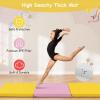 Giantex 6’x 2′ Gymnastics Mat, 2″ Thick Folding Tumbling Mat with Hook and Loop Fastener, Foldable Gym Mat with Carrying Handles, Cheer Mats for Kids Adults Home Exercise Aerobics Fitness(Pink&Yellow)