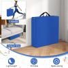 Giantex 6’x 2′ Gymnastics Mat, 2″ Thick Folding Tumbling Mat with Hook and Loop Fastener, Foldable Gym Mat with Carrying Handles, Cheer Mats for Kids Adults Home Exercise Aerobics Fitness(Dark Blue)