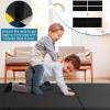 Giantex 6’x 2′ Gymnastics Mat, 2″ Thick Folding Tumbling Mat with Hook and Loop Fastener, Foldable Gym Mat with Carrying Handles, Cheer Mats for Kids Adults Home Exercise Aerobics Fitness(Black)