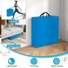 Giantex 6’x 2′ Gymnastics Mat, 2″ Thick Folding Tumbling Mat with Hook and Loop Fastener, Foldable Gym Mat with Carrying Handles, Cheer Mats for Kids Adults Home Exercise Aerobics Fitness(Blue)