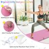 Giantex 6’x 2′ Gymnastics Mat, 2″ Thick Folding Tumbling Mat with Hook and Loop Fastener, Foldable Gym Mat with Carrying Handles, Cheer Mats for Kids Adults Home Exercise Aerobics Fitness(Pink)
