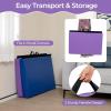 Giantex 6’x2’X1.6” Gymnastics Mat Thick Folding Panel for for Gym, Yoga, Exercise Mat with Hook & Loop Fasteners(Purple)