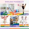Giantex 6’x4’x2 Gymnastics Mat, Folding Anti-Tear Tumbling Mat w/Carrying Handles, Hook and Loop Fastener, Lightweight Gymnastics Panel Mat, Folding Exercise Aerobics Mats for Gym Home(Muticolor)