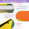 Giantex 6’x4’x2 Gymnastics Mat, Folding Anti-Tear Tumbling Mat w/Carrying Handles, Hook and Loop Fastener, Lightweight Gymnastics Panel Mat, Folding Exercise Aerobics Mats for Gym Home(Muticolor)