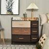 Giantex 7 Drawer Dresser Storage Tower with Foldable Fabric Drawers, Steel Frame & Wooden Top Vertical Organizer Unit for Closets, Nursery, Bedroom Utility Dresser Chest (31.5 x 11.5 x 31 inch)