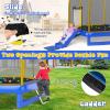 Giantex 7 FT Kids Trampoline with Ladder, Slide, Ocean Balls, ASTM Approved Recreational Trampoline with Net, Spring Cover(Blue)