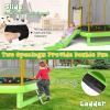 Giantex 7 FT Kids Trampoline with Ladder, Slide, Ocean Balls, ASTM Approved Recreational Trampoline with Net, Spring Cover(Green)