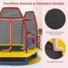 Giantex 7 Ft Trampoline for Kids, Heavy Duty Steel Frame Small Mini Toddler Trampoline, Great Gifts for Boys Girls, Outdoor Indoor Kids Trampoline with Net, for Age 3-8(Red/Yellow/Blue)