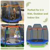 Giantex 7 Ft Trampoline for Kids, Heavy Duty Steel Frame Small Mini Toddler Trampoline, Great Gifts for Boys Girls, Outdoor Indoor Kids Trampoline with Net, for Age 3-8(Blue/ Green)