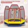 Giantex 7 Ft Trampoline for Kids, Heavy Duty Steel Frame Small Mini Toddler Trampoline, Great Gifts for Boys Girls, Outdoor Indoor Kids Trampoline with Net, for Age 3-8(Red/Yellow/Blue)