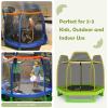 Giantex 7 Ft Trampoline for Kids, Heavy Duty Steel Frame Small Mini Toddler Trampoline, Great Gifts for Boys Girls, Outdoor Indoor Kids Trampoline with Net, for Age 3-8(Yellow/ Green)
