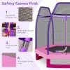 Giantex 7 Ft Trampoline for Kids, Heavy Duty Steel Frame Small Mini Toddler Trampoline, Great Gifts for Boys Girls, Outdoor Indoor Kids Trampoline with Net, for Age 3-8(Purple/Pink)