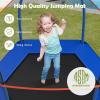 Giantex 7 Ft Trampoline for Kids, Heavy Duty Steel Frame Small Mini Toddler Trampoline, Great Gifts for Boys Girls, Outdoor Indoor Kids Trampoline with Net, for Age 3-8(Blue/ Green)