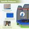 Giantex 7 Ft Trampoline for Kids, Heavy Duty Steel Frame Small Mini Toddler Trampoline, Great Gifts for Boys Girls, Outdoor Indoor Kids Trampoline with Net, for Age 3-8(Blue/ Green)