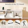 Giantex 79″ White TV Stand with Power Outlets, Modern Entertainment Center w/ 3 Open Shelves, 2 Side Cabinets & Drawer, Media TV Console Table for Living Room Bedroom, Television Stands for 90 Inch TV