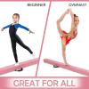 Giantex 7FT/8FT/9FT Balance Beam, Folding Gymnastics Beam w/Carry Handles, Floor Foam Gymnastics Equipment for Kids, Non Slip Rubber Base for Exercise, Practice & Professional Home Training(Pink)