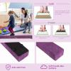Giantex 7FT/8FT/9FT Balance Beam, Folding Gymnastics Beam w/Carry Handles, Floor Foam Gymnastics Equipment for Kids, Non Slip Rubber Base for Exercise, Practice & Professional Home Training(Purple)