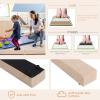 Giantex 7FT/8FT/9FT Balance Beam, Folding Gymnastics Beam w/Carry Handles, Floor Foam Gymnastics Equipment for Kids, Non Slip Rubber Base for Exercise, Practice & Professional Home Training(Coffee)
