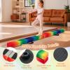 Giantex 7FT/8FT/9FT Balance Beam, Folding Gymnastics Beam w/Carry Handles, Floor Foam Gymnastics Equipment for Kids, Non Slip Rubber Base for Exercise, Practice & Professional Home Training(Rainbow)