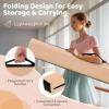 Giantex 7FT/8FT/9FT Balance Beam, Folding Gymnastics Beam w/Carry Handles, Floor Foam Gymnastics Equipment for Kids, Non Slip Rubber Base for Exercise, Practice & Professional Home Training(Khaki)