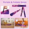 Giantex 7FT/8FT/9FT Balance Beam, Folding Gymnastics Beam w/Carry Handles, Floor Foam Gymnastics Equipment for Kids, Non Slip Rubber Base for Exercise, Practice & Professional Home Training(Magic Star-Purple)