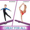 Giantex 7FT/8FT/9FT Balance Beam, Folding Gymnastics Beam w/Carry Handles, Floor Foam Gymnastics Equipment for Kids, Non Slip Rubber Base for Exercise, Practice & Professional Home Training(Purple)