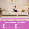Giantex 7FT/8FT/9FT Balance Beam, Folding Gymnastics Beam w/Carry Handles, Floor Foam Gymnastics Equipment for Kids, Non Slip Rubber Base for Exercise, Practice & Professional Home Training(Light Purple)
