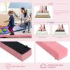 Giantex 7FT/8FT/9FT Balance Beam, Folding Gymnastics Beam w/Carry Handles, Floor Foam Gymnastics Equipment for Kids, Non Slip Rubber Base for Exercise, Practice & Professional Home Training(Pink)