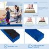 Giantex 7FT/8FT/9FT Balance Beam, Folding Gymnastics Beam w/Carry Handles, Floor Foam Gymnastics Equipment for Kids, Non Slip Rubber Base for Exercise, Practice & Professional Home Training(Blue)