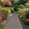 Giantex 8 FT Wooden Garden Pathway 2PCS, 21.5″ W Roll Out Hardwood Walkway with Non-Slip Surface, Tools Free Assembly, Outdoor Rustic Decorative Boardwalk Flooring Pavers for Backyard Wedding(Gray)