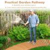 Giantex 8 FT Wooden Garden Pathway 2PCS, 21.5″ W Roll Out Hardwood Walkway with Non-Slip Surface, Tools Free Assembly, Outdoor Rustic Decorative Boardwalk Flooring Pavers for Backyard Wedding(Brown)