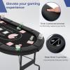 Giantex 8 Player Poker Table Foldable, 72″ Portable Folding Texas Holdem Poker Tables w/Padded Rails, Cup Holders, Casino Grade Felt Surface, Oval Card Game Poker Table for Game Room (Black)(Black)