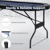 Giantex 8 Player Poker Table Foldable, 72″ Portable Folding Texas Holdem Poker Tables w/Padded Rails, Cup Holders, Casino Grade Felt Surface, Oval Card Game Poker Table for Game Room (Black)(Black+blue)