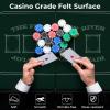 Giantex 8 Player Poker Table Foldable, 72″ Portable Folding Texas Holdem Poker Tables w/Padded Rails, Cup Holders, Casino Grade Felt Surface, Oval Card Game Poker Table for Game Room (Black)(Black+green)