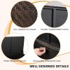 Giantex 96-Gallon Outdoor Storage Box – PE Wicker Deck Box with Lid, 4 Wheels, Waterproof Liner, outside Rattan Storage Container for Patio Cushions, Garden Tools Accessories Storage Box (Mix Brown)(Mix Brown)