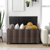 Giantex 96-Gallon Outdoor Storage Box – PE Wicker Deck Box with Lid, 4 Wheels, Waterproof Liner, outside Rattan Storage Container for Patio Cushions, Garden Tools Accessories Storage Box (Mix Brown)(Mix Brown)