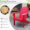 Giantex Acacia Wood Adirondack Chair – Outdoor Fire Pit Chair with 105° Inclined Seat, High Backrest, 4″ Wide Armrests, Patio Lounge Chair for Outside, Lawn, Backyard, Garden, Deck, Porch (1, Grey)(Red)