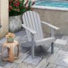 Giantex Acacia Wood Adirondack Chair – Outdoor Fire Pit Chair with 105° Inclined Seat, High Backrest, 4″ Wide Armrests, Patio Lounge Chair for Outside, Lawn, Backyard, Garden, Deck, Porch (1, Grey)(Grey)