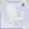 Giantex Acacia Wood Adirondack Chair – Outdoor Fire Pit Chair with 105° Inclined Seat, High Backrest, 4″ Wide Armrests, Patio Lounge Chair for Outside, Lawn, Backyard, Garden, Deck, Porch (1, Grey)(White)