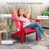 Giantex Acacia Wood Adirondack Chair – Outdoor Fire Pit Chair with 105° Inclined Seat, High Backrest, 4″ Wide Armrests, Patio Lounge Chair for Outside, Lawn, Backyard, Garden, Deck, Porch (1, Grey)(Red)