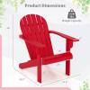 Giantex Acacia Wood Adirondack Chair – Outdoor Fire Pit Chair with 105° Inclined Seat, High Backrest, 4″ Wide Armrests, Patio Lounge Chair for Outside, Lawn, Backyard, Garden, Deck, Porch (1, Grey)(Red)
